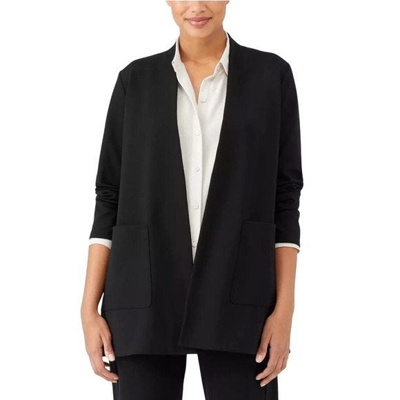 Eileen Fisher Sweaters - Eileen Fisher MSRP $298 Washable Flex Ponte Cardigan Jacket | Black size M